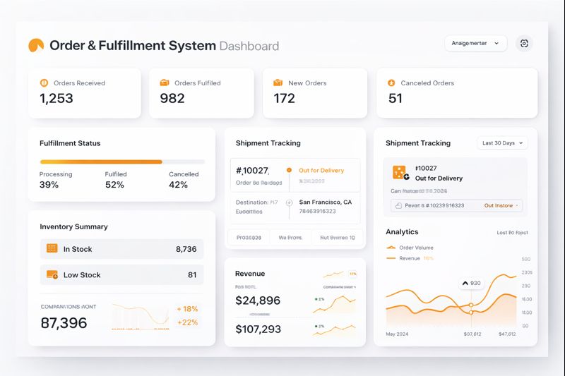 Order fulfillment dashboard